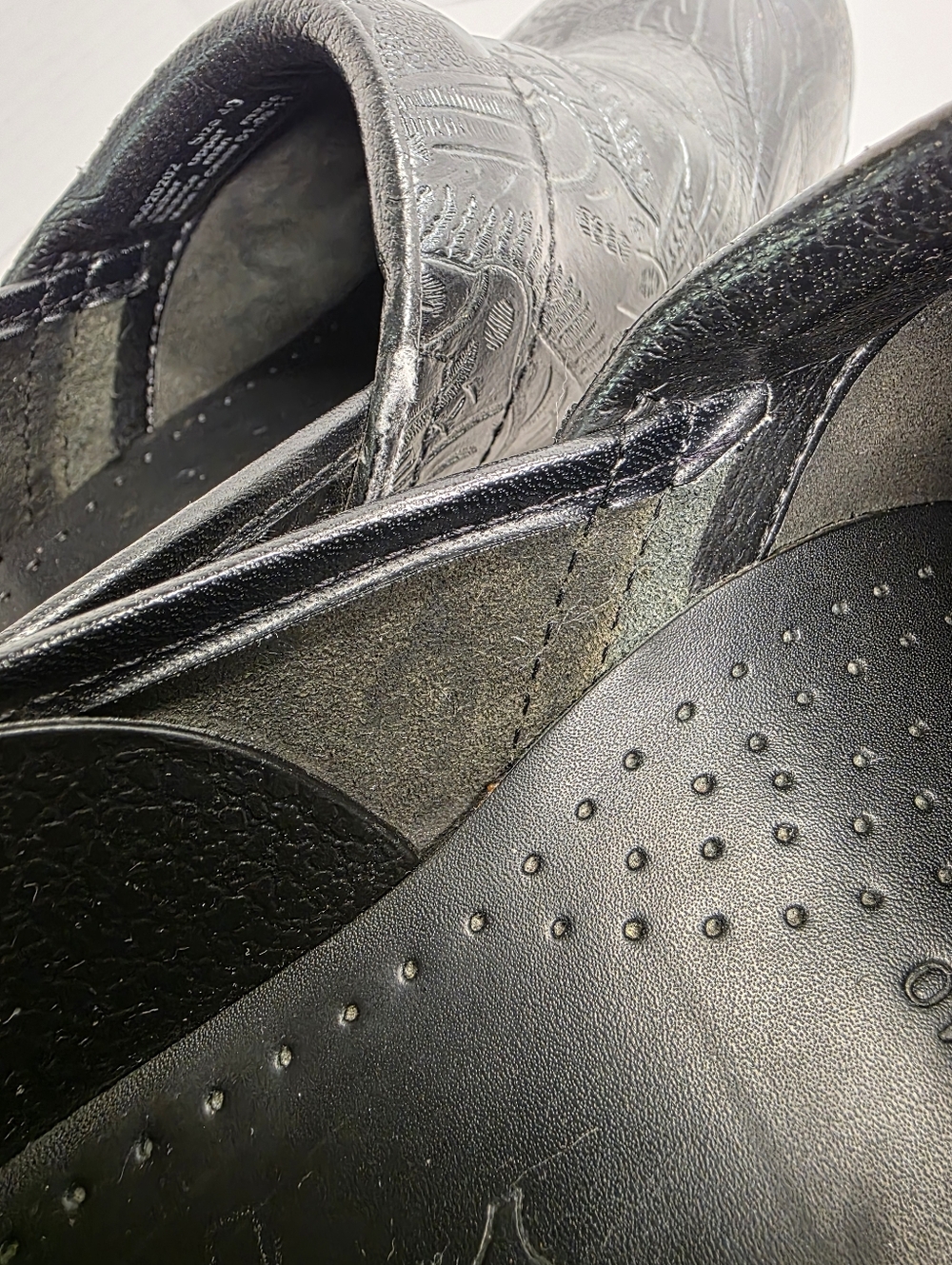 Dansko Black Embossed Leather Clogs - Picture 14 of 14